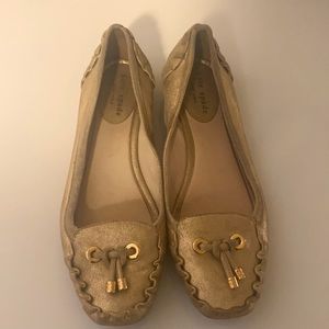 Gold Kate spade flats